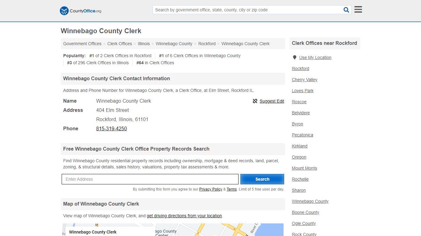 Winnebago County Clerk - Rockford, IL (Address and Phone)